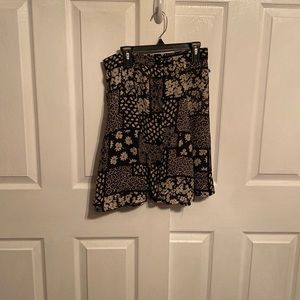 String Bean | Sheer Black & White Button Skirt